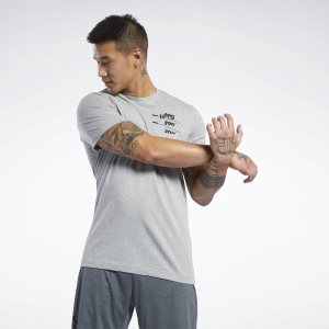 Reebok Graphic T Shirt Herren - Grau - DE 290-VSX